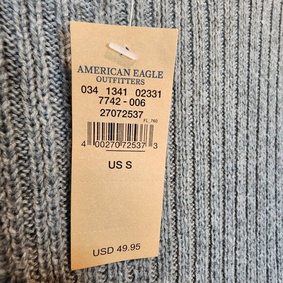 American Eagle NEW Ribbed Knit Open Back Sweater Bell Sleeve Bohemian Sweater Sm - Picture 4 of 11